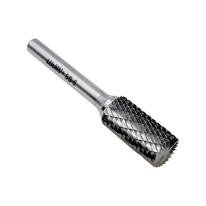 [Australia - AusPower] - SB-5 Tungsten Carbide Burr Cylinder Shape Double Cut Rotary Burrs File(1/2''cutter Dia,1''Cutter Length) with 1/4'' (6.35mm) Shank dia, by LU&MN SB-5 
