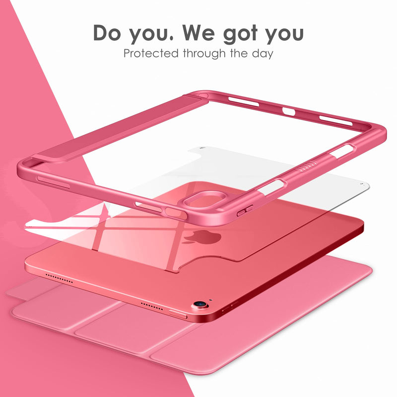 [Australia - AusPower] - DTTOCASE for iPad 10th Generation Case 2022, 10.9 Inch Case with Clear Transparent Back and TPU Shockproof Frame Cover [Built-in Pencil Holder, Support Auto Sleep/Wake] -Watermelon Watermelon 