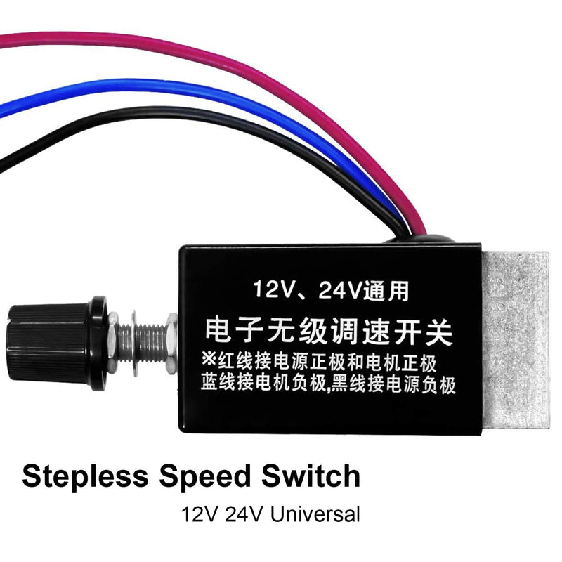 [Australia - AusPower] - DC Motor Speed Controller Universal DC 12V 24V 10A Electronic Stepless Speed Regulator Switch for Car Truck Fan Heater Control 