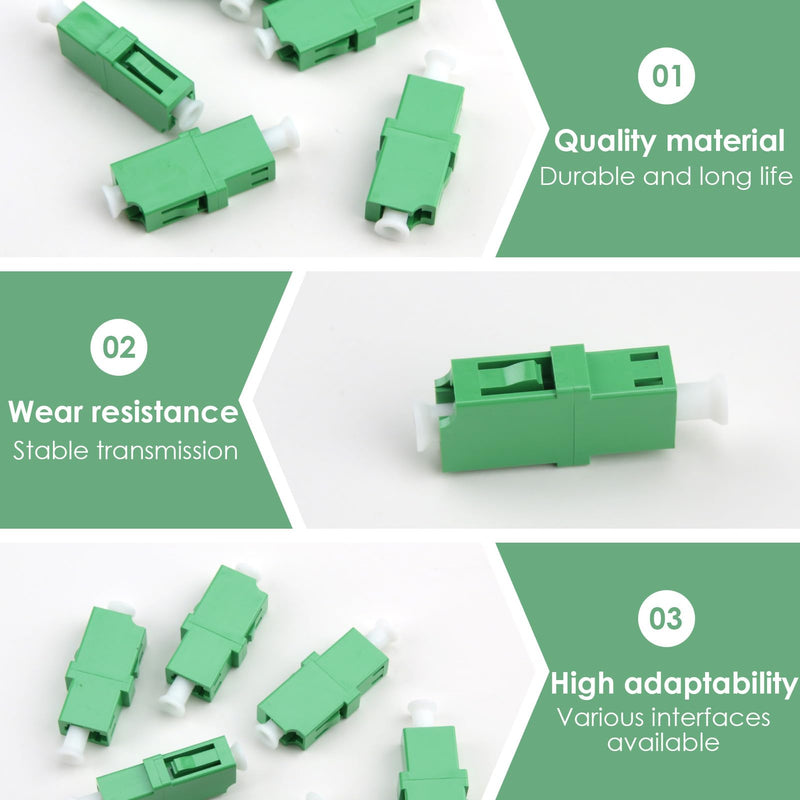 [Australia - AusPower] - Pack of 6 Fibre Optic Adapter Socket Fibre Optic Coupling (LC/A, PC) Female Simplex Single Mode for Single Mode Cable Plug and Play Solution for Fast Cabling in Networks Data Centers and FTTH 