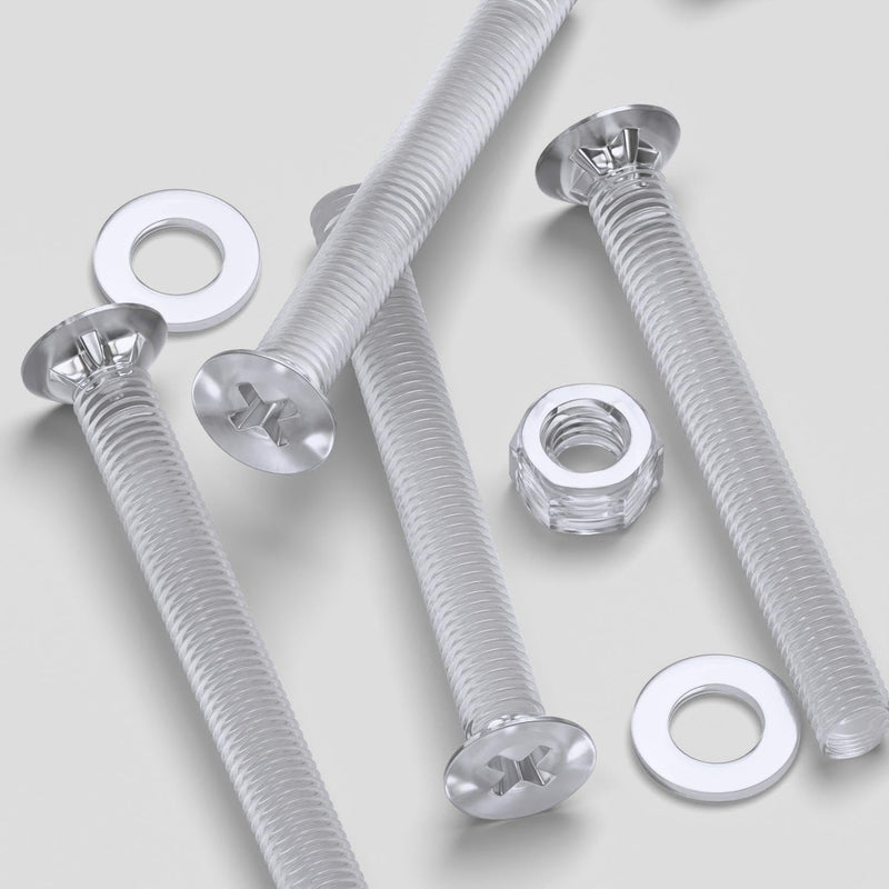 [Australia - AusPower] - 20 x Crosshead Countersunk Screw Nuts and bolts, Transparent Clear Plastic Acrylic, M5 x 40mm - Acrylic Plastic Screws, (13/64 x 1 37/64 in) 