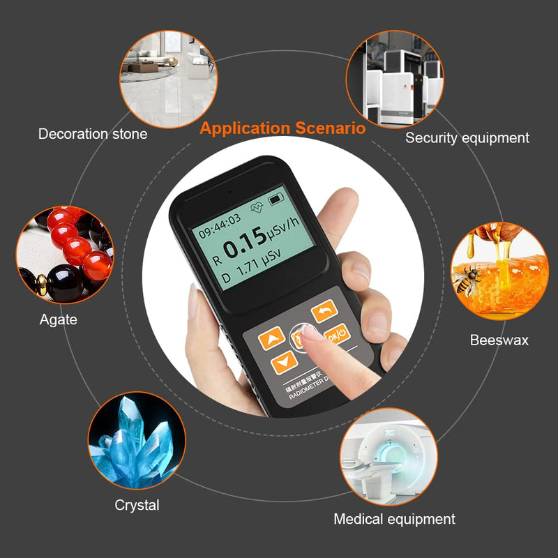 [Australia - AusPower] - Nuclear Radiation Detector, Geiger Counter with Click Sound for Beta Gamma X-ray, Portable Alarm Radioactive Dosimeter for Uranium Glass Iodine Treatment Water Food, FS-600 White 