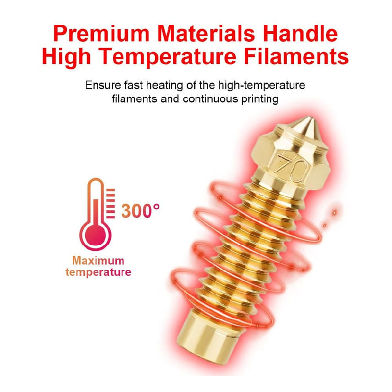 3D Printer Neptune 4 Plus/Neptune 4 Max Nozzles Kit Extruder Hotend - Included 5pcs 0.4mm+1pc 0.6mm+1pc 0.8mm+1pc 1.0mm Brass Nozzles, 2pcs 0.4mm Hardened Steel Nozzles For Neptune 4 Plus