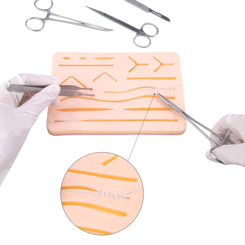 Medarchitect Improved Large 3 Layer Seam Pad with Wounds for Practice Sewing - Not Easy to Separate, Tear or Tear (with Non-Slip Base)