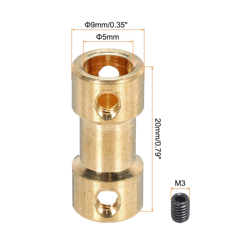 [Australia - AusPower] - MECCANIXITY 6mm to 6mm Bore Rigid Coupling 20mm Length 9mm Dia M3 Brass Shaft Coupler Connector for 3D Printers DIY Car Boat Copper Tone, with 6pcs Coupling, 24pcs Screws, 2pcs Wrench 6 