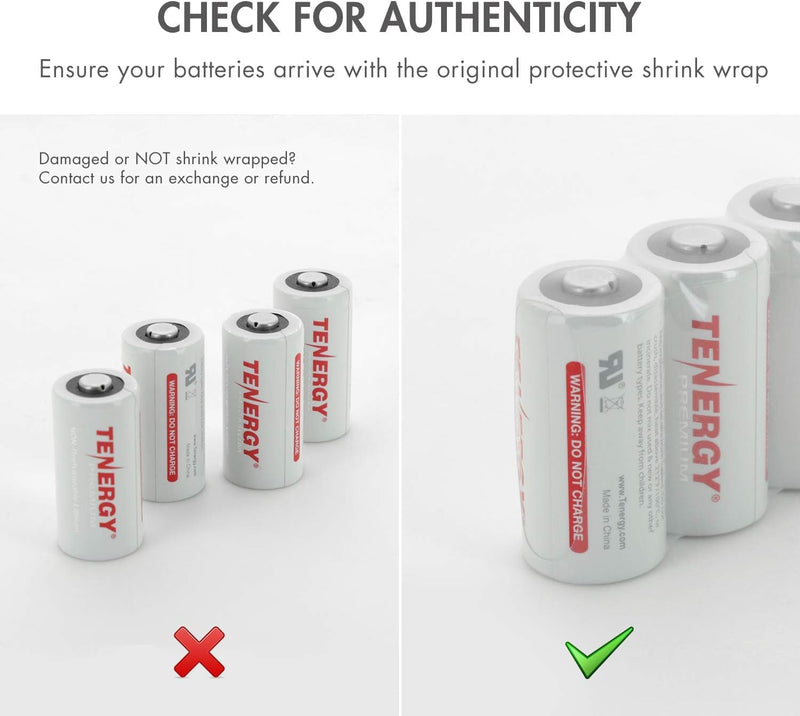 [Australia - AusPower] - Tenergy Premium 16 Pack NonRechargeable CR123A 3V Lithium Battery, 1600mAh Primary Battery for Arlo Cameras, Photo Lithium Batteries, Security Cameras, Smart Sensors, and More 