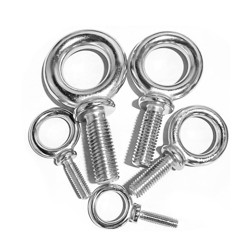 3/8"-16 x 1 UNC Lifting Shoulder Eye Bolts, Marine Grade 304 Stainless Steel Threaded Nut Fastener (10 Pack) 3/8"-16 x 1" Pack of 10 (304 stainless steel)