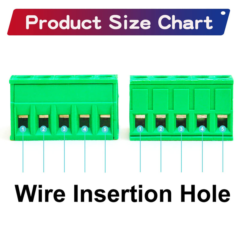 [Australia - AusPower] - 2 Set 5.08mm 5 Pin Male & Female Phoenix Type Connector No Soldering Green PCB Screw Terminal Block 5 Pole 2 Set 
