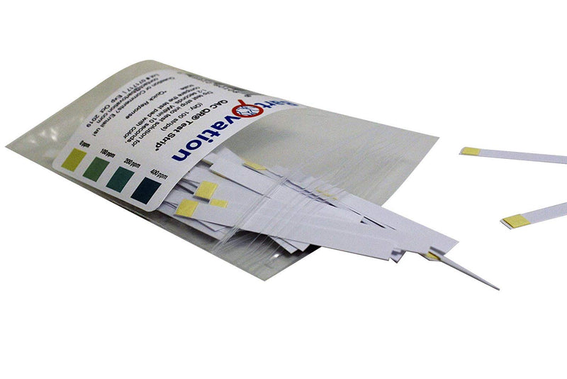 [Australia - AusPower] - Restaurant Quaternary Ammonium (QAC, Multi Quat) Sanitizer Test Strips, 0-400 ppm [Bag of 100 Plastic Strips] 