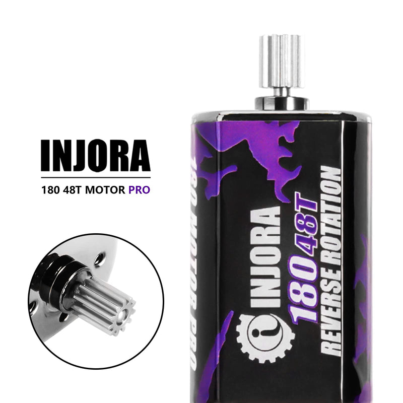 [Australia - AusPower] - INJORA 180 Pro 48T Motor and Transmission Gearbox with Stock Steel Gear for 1/18 TRX4M Upgrade Parts（Black） Black 