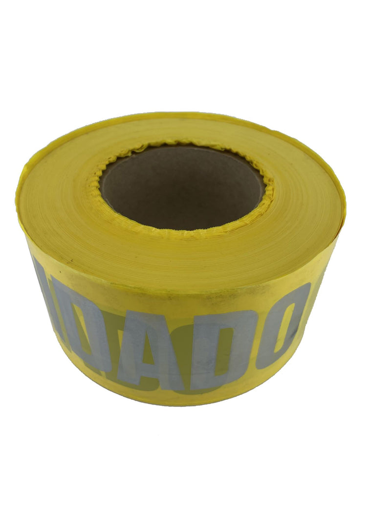 Swanson Tool Co BT100DNS2 3 inch by 1000 Foot 2 MIL Barricade Safety Tape with Day/Night Light Reflection Yellow with Silver/Black Print "Cuidado" 1,000 Feet Yellow & Silver/Black Print