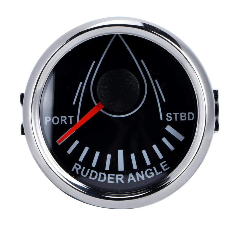[Australia - AusPower] - Rudder Angle Meter, 52mm Universal Boat Rudder Angle Indicator 0-190ohm with Sensor -32V Backlight Gauge for Yacht Dial Silver Cover Black Dial Silver Cover 