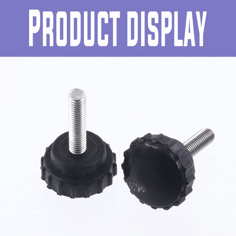 [Australia - AusPower] - Swpeet 20Pcs M5 x 20mm Black Round Male Thread Knurled Clamping Knobs Grip Thumb Screw Assortment Kit, Knurled Handle Bolts Grip for Quick Remove Screws Clamping Screws 