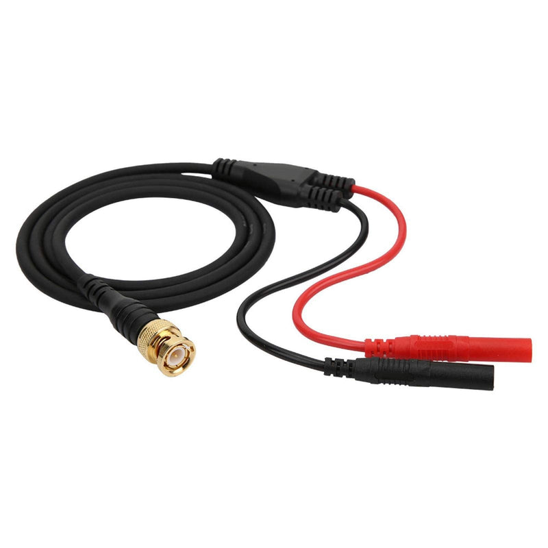 [Australia - AusPower] - P1065 4mm Gold Plating Bifurcated Joint Accessory Safe Straight Durable BNC to Banana Plug Test Cable Test for Indoor for Multimeter 