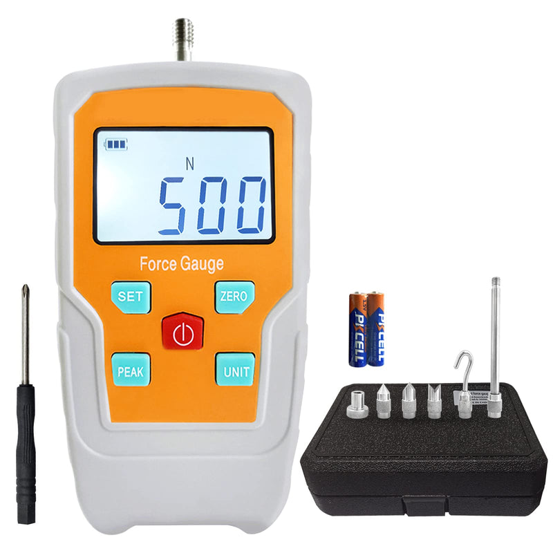 [Australia - AusPower] - Digital Force Gauge Push and Pull Meter Dynamometer Tension Pressure Tester Thrust Meter Compression Load Plug Force Destructive Tests 500N/50kg/110lbf/1800Oz 110LB 500N 