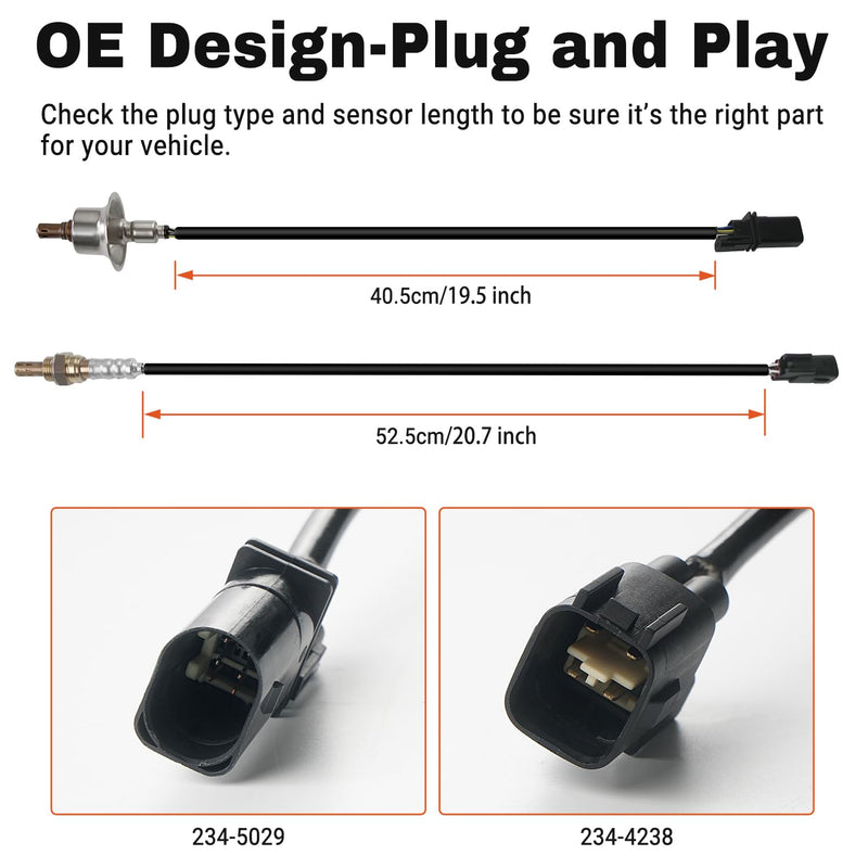 [Australia - AusPower] - 2 PCS Oxygen Sensor Upstream Downstream O2 Sensor Compatible with 2.0L 2.4L 2009-2015 Hyundai Santa Fe Tucson Sonata, Kia Forte Forte5 Optima Rondo Sorento Replace 234-5029 234-4238 