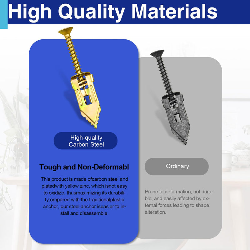 [Australia - AusPower] - 90Pcs Self Drilling Drywall Anchors with Screws, Metal Expansion Bolt for Drywall, Screw Anchors Heavy Duty 90 