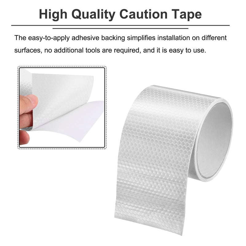 MECCANIXITY Reflective Tape, 3" x 10 Ft Night Safety Caution Warning Tapes Adhesive Tapes Waterproof PVC Marking Stickers for Trailers Motorcycle Steps Floor Boats Floor, White 3 Inch x 10 Ft 1