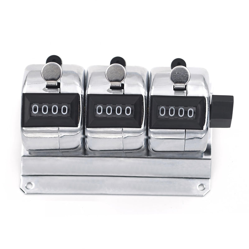 GOGO 3-Unit Metal Tally Counter, Digit Number Desktop Mechanical Counter, Resettable Triple-Unit Bank