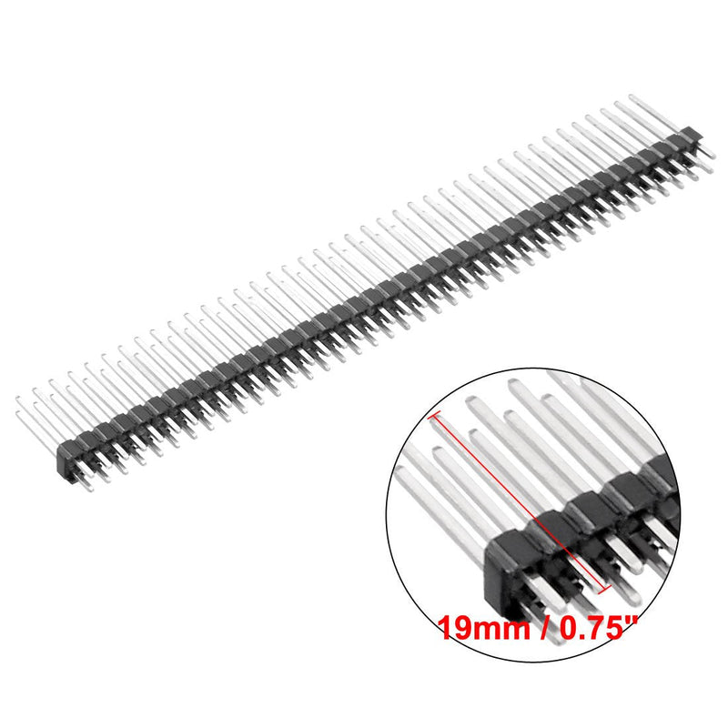 [Australia - AusPower] - uxcell 5Pcs 2.54mm Pitch 40-Pin 19mm Length Double Row Straight Connector Pin Header Strip for Prototype Shield 