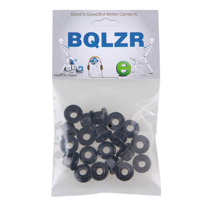 BQLZR M6 Black Zinc Plated Carbon Steel Hexagonal Flange Lock Nut Insert Lock Nuts Pack of 20