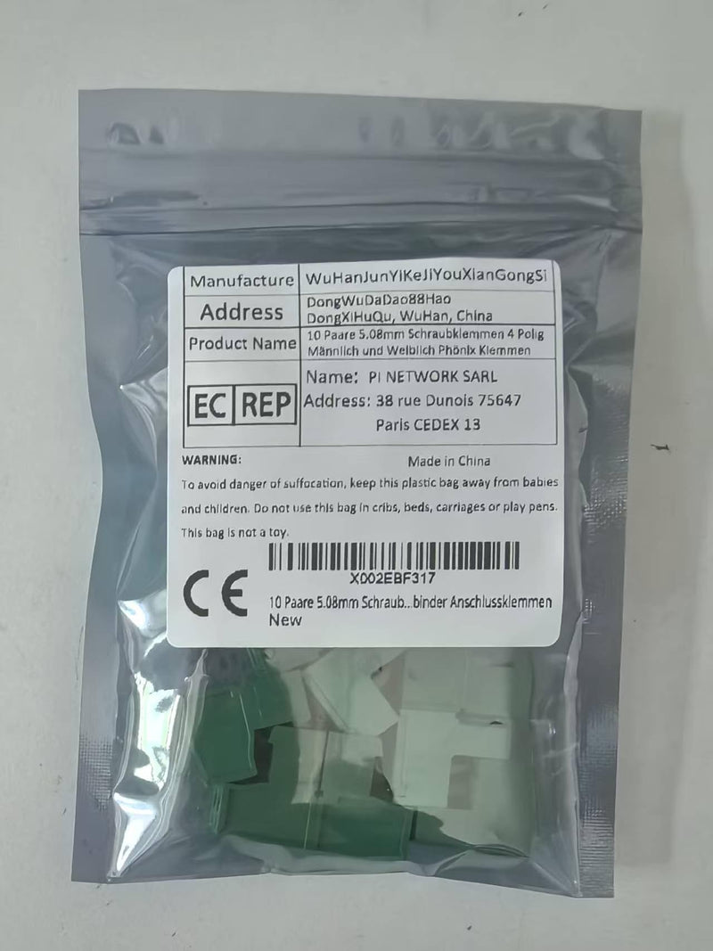 5 Pairs 5.08 mm Screw Terminals 4-Pin Male and Female Terminals, Connector Terminals 4P-5 Set