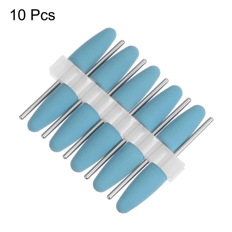 [Australia - AusPower] - sourcing map Rubber Polishing Bit Silicone Buffing Wheel 2000 Grit 10 mm Diameter Mounted Grinding Head for Electric Grinder Rotary Tool Cone Shape Pack of 10 blue 
