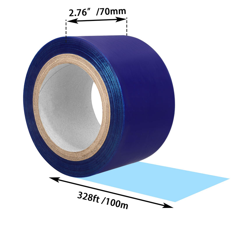FOVPLUE Self Adhesive Surface Protective Film/Tape – 2.76in x 328ft, Blue Scratch Film Roll Universal for Motorcycle Installations, Painting, Removals, and Transport,Medium-HIGH Adhesion 1 Pack