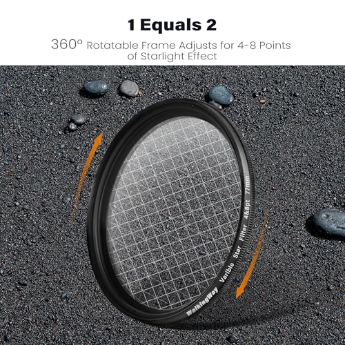 Walking Way 72mm Variable Star Filter, 4/8 Point for Camera Lens