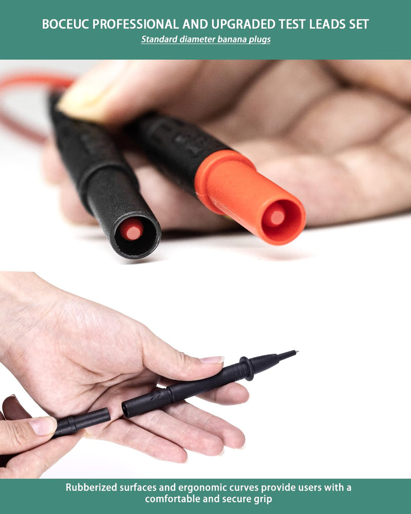 [Australia - AusPower] - Silicone Test Lead Set Multimeter Insulated Test Leads Extension CAT III, CAT IV, 10A 