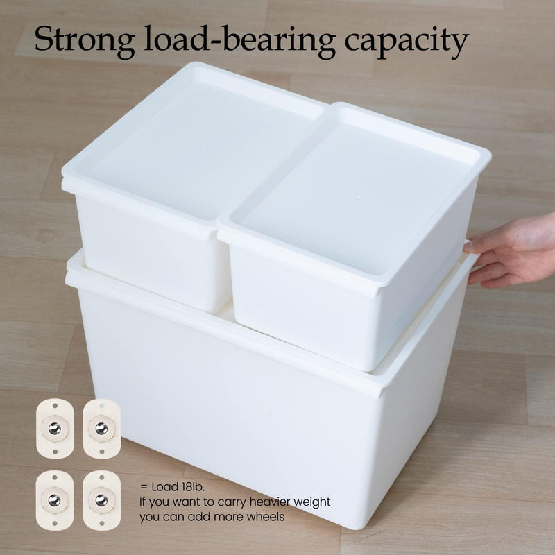 [Australia - AusPower] - Self Adhesive Mini Caster Wheels, Stem Casters Roller Bearing, 360° Rotation Universal Wheel, Sticky Pulley for Trash Can, Storage Box, Small Furniture (8, White-Swivel) 8 