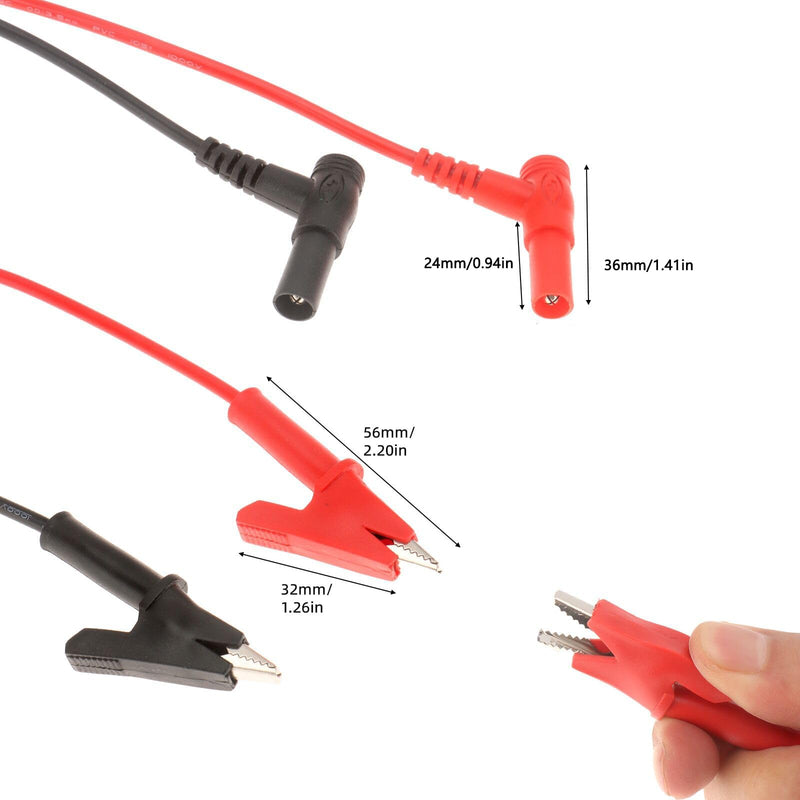 [Australia - AusPower] - 8PCS 4mm Banana Plug to Alligator Clip 15A 1000V Flexible Electrical Test Lead Cable 39.37inch for Electrical Testing 8PCS 