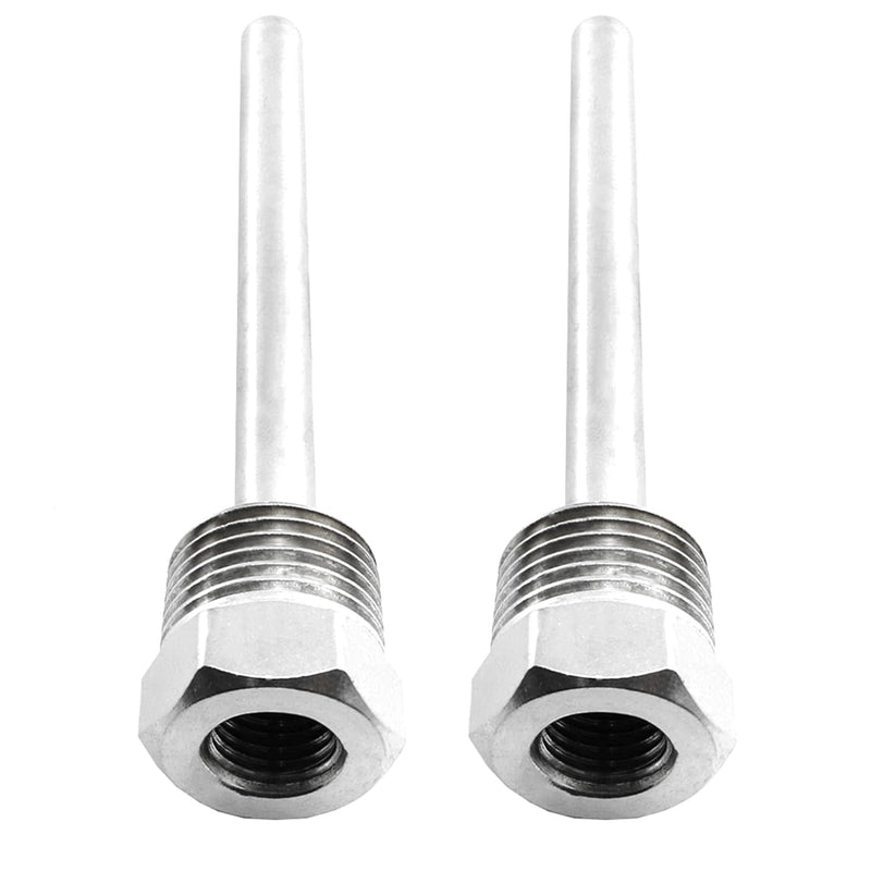 [Australia - AusPower] - 2PCS 8x100mm Stainless Steel Thermometer Casing Nylon Cable Gland Probe Tank Housing Solar Energy Accessories Thermocouple Sleeve for Temperature Sensors 