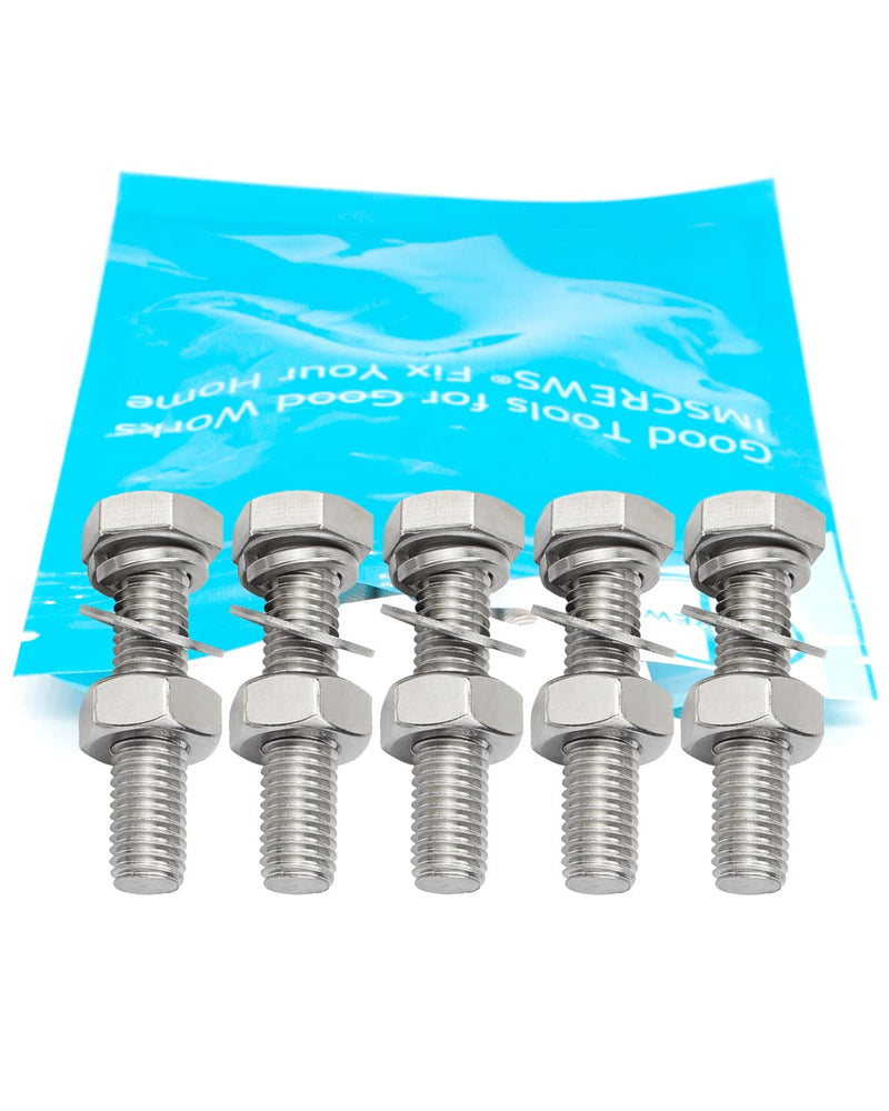 [Australia - AusPower] - 50Pcs M6 x 20mm Hex Bolt and Nut Screws Assortment with Washers Stainless Steel 304 Hexagon Head Screw Bolt Kit| by IMSCREWS 
