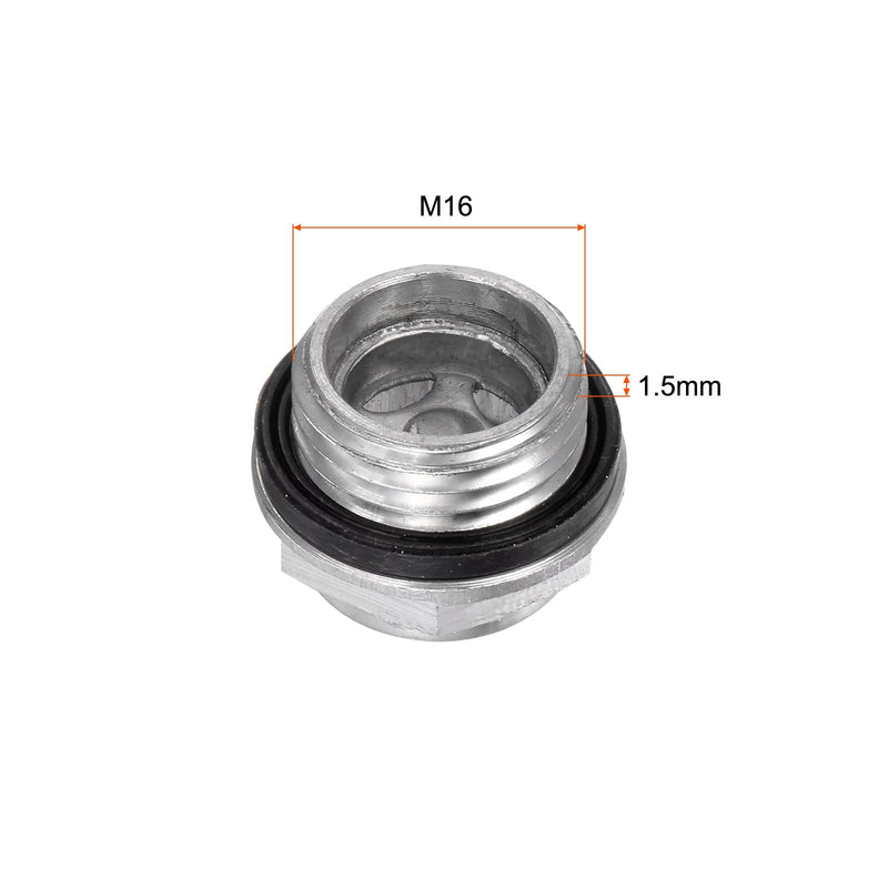 [Australia - AusPower] - uxcell Air Compressor Oil Level Gauge Sight Glass M16x1.5mm Male Threaded Aluminum Glass Liquid Indicator Sight Window 5Pcs 