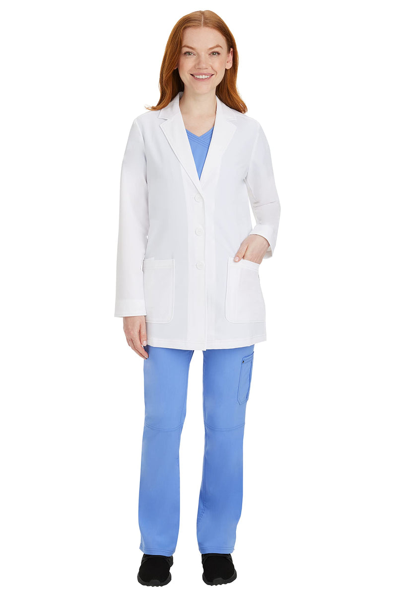 Healing Hands Lab Coat Women 3 Pocket Full Sleeve Mid-Length 5053 Faith The Coat Minimalist Collection White Medium