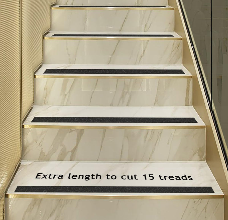 Chesk Grip Tape for Stairs – 4in x 30ft Black Anti-Slip Stair Strips – Adhesive Stair Treads Non-Slip Indoor and Outdoor – Heavy-Duty Grip Tape for Skateboard, Shower, Floor, Steps