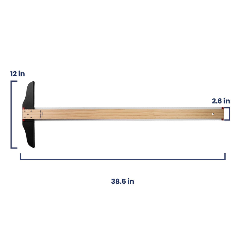 Pacific Arc 36 Inch T Square, Traditional Maple Blade with Acrylic Edge