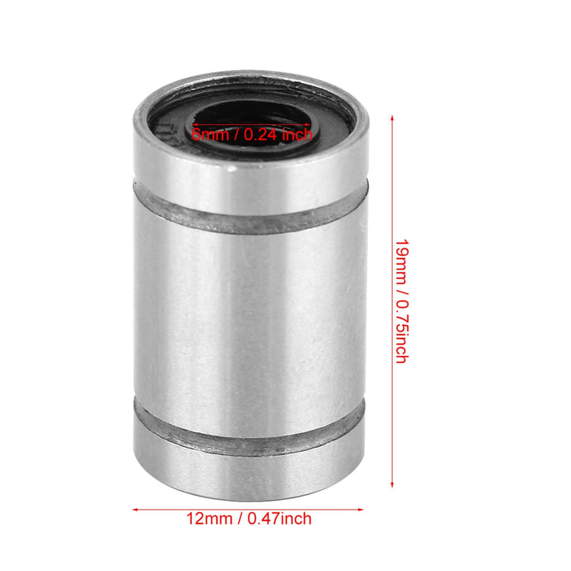 [Australia - AusPower] - 8PCS LM6UU Linear Ball Bearings, 3D Printer CNC Parts, 6mm Bore Dia 12mm OD Linear Bearings Set, Steel Bearing Bushing for CNC Machine Engraving Machine 