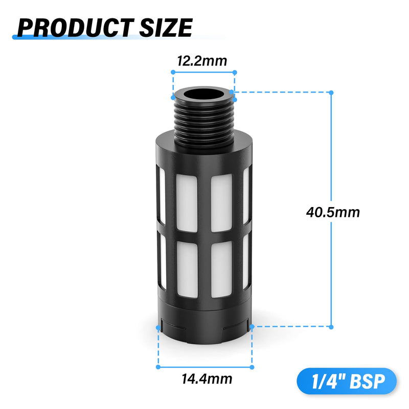 [Australia - AusPower] - TAILONZ PNEUMATIC 1/4" BSP Plastic Silencer Solenoid Valve Element Air Compressor Exhaust Muffler Fitting (Pack of 5) 