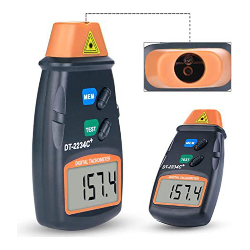 [Australia - AusPower] - Digital Tachometer, Non Contacts Tach RPM Meter 2.5-99999 RPM Accuracy Speed Meter Gauges Measurement with Reflective Strip for Lathe 