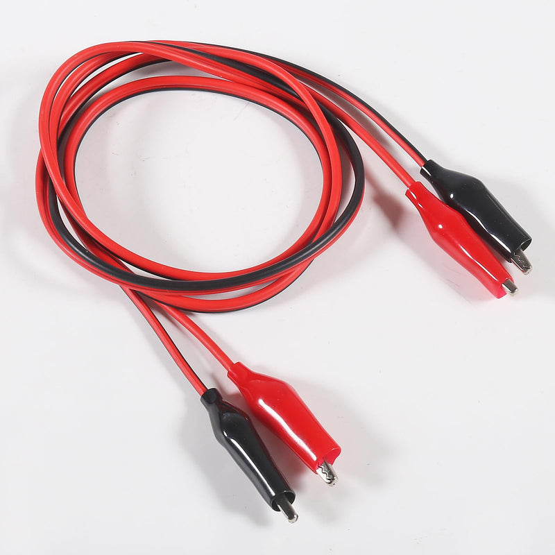[Australia - AusPower] - 10 Groups Alligator Clips Electrical Insulated Test Leads 1M/39.37inch Double-Ended Jumper Wire for Electrical Testing(Red Black) 