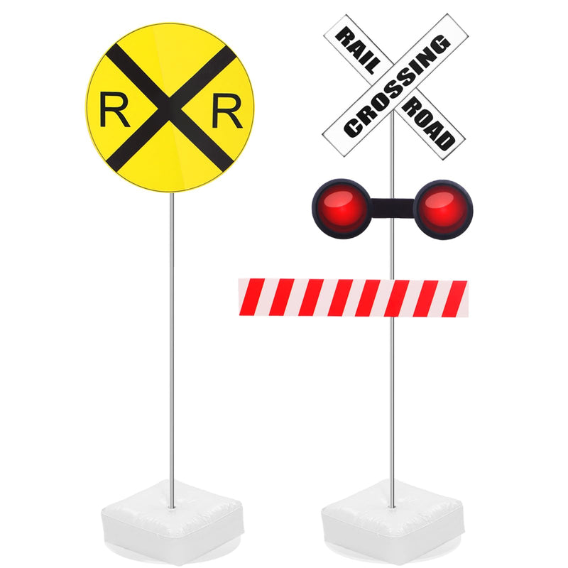 Reallnaive Express Train Party Decorations 79-87 Inch Railroad Crossing Sign Traffic Crossing Sign for Train Theme Wild West Western Birthday Cowboy Party Decor Supplies