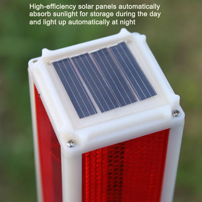 [Australia - AusPower] - Aolyty Solar Warning Light, LED Flashing Light 2 Lighting Modes Waterproof Solar Driveway Markers Reflective 30 Inches for Parking lots, Yard, Sidewalk, Safety Road Sign, Stop Sign 