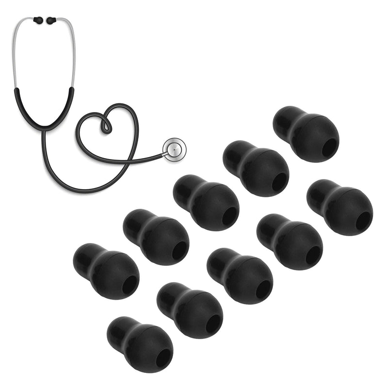 [Australia - AusPower] - 10 Soft Silicone Stethoscope Ear Tips, Mushroom Shape, Replacement Earplugs with 2.5mm Hole Size for 5mm Ear Hooks 