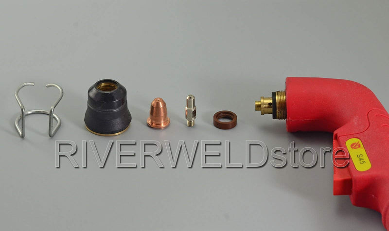 RIVERWELD PR0110 Plasma Electrode PD0116-08 Tip 0.8 & PC0116 Fit S45 Plasma Cutter Torch PD0116-08 Torch Kit 22pcs
