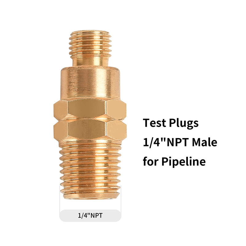 [Australia - AusPower] - MEASUREMAN Brass Gauge Adaptor 1/4 BSP Female，2-1/2 OAL x 1-2/5" x 1/8" Probe with Stainless Steel Sheath，Pressure Gauge Fitting kit 