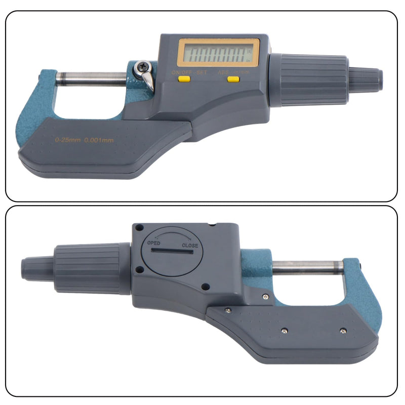 [Australia - AusPower] - findmall Digital Micrometer 0-1/25mm 0.00005 Accuracy Machinist Tool with LCD Display Inch/Metric Thickness Gauge for Metalworking and Engineering 