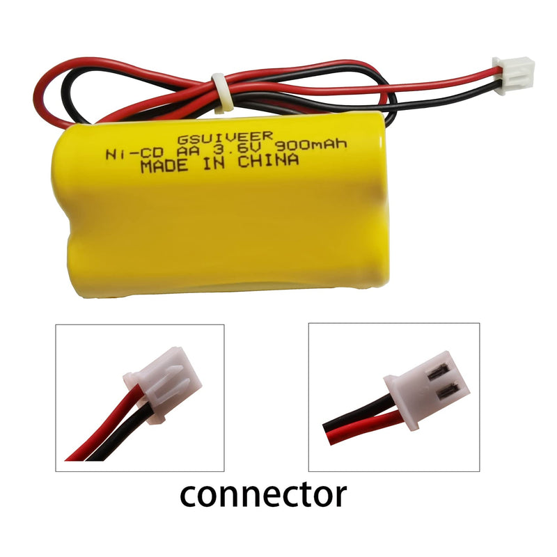 3.6V 900mAh Ni-Cd Exit Sign Emergency Light Battery Pack Compatible Unitech 6200RP Lowes OSA230 Lowes 253799 Unitech LEDR-1 (5 Pack)