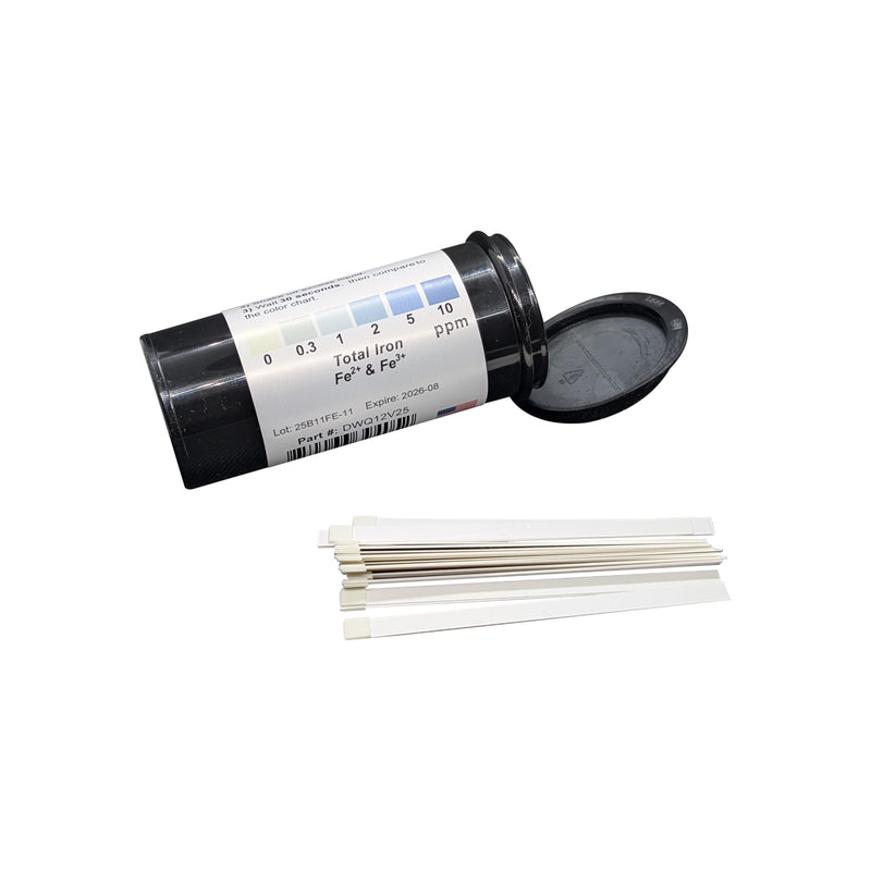 [Australia - AusPower] - Total Iron Test Strips for Measuring Water, 0-10 ppm [Vial of 25 Strips] 